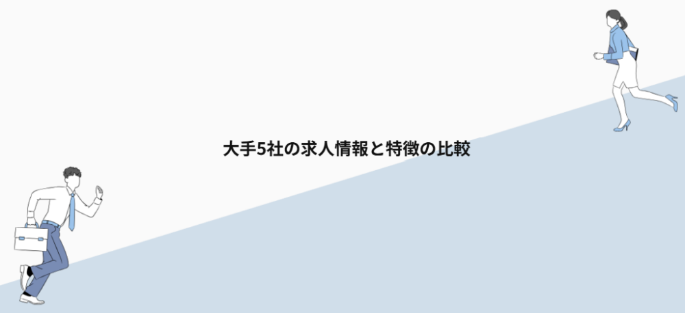 大手5社の求人情報と特徴の比較