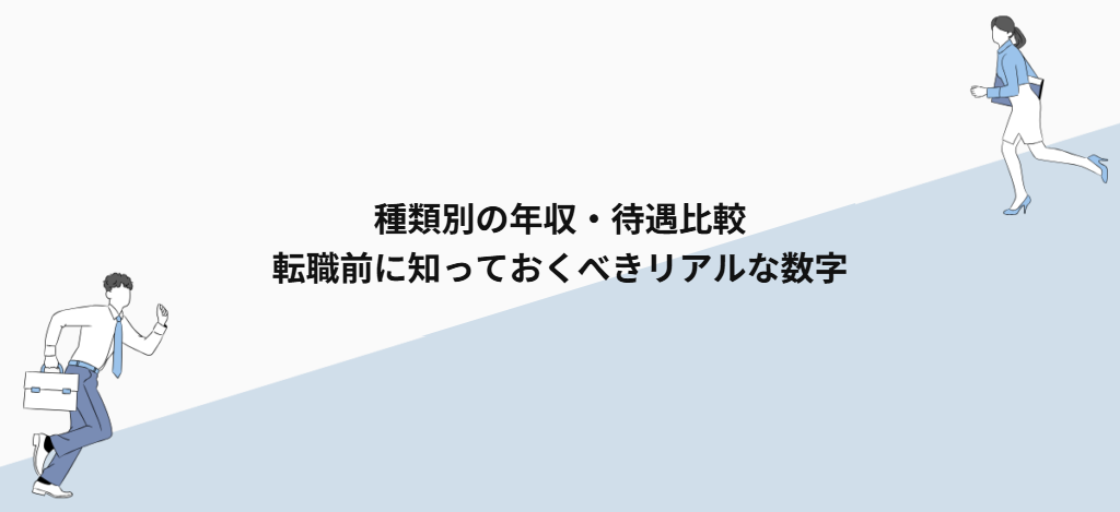 種類別の年収・待遇比較|転職前に知っておくべきリアルな数字