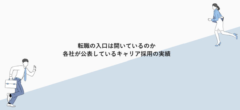 転職の入口は開いているのか|各社が公表しているキャリア採用の実績