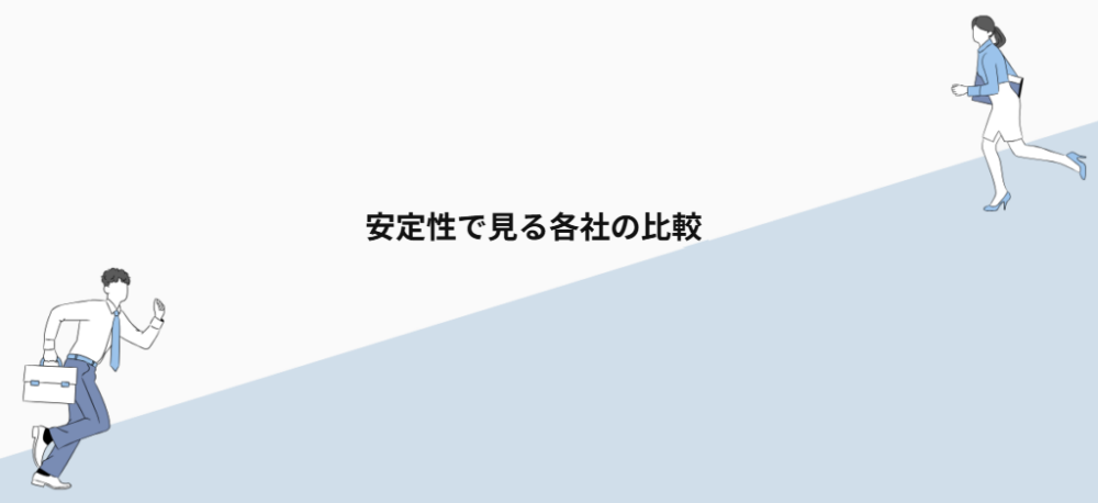 安定性で見る各社の比較
